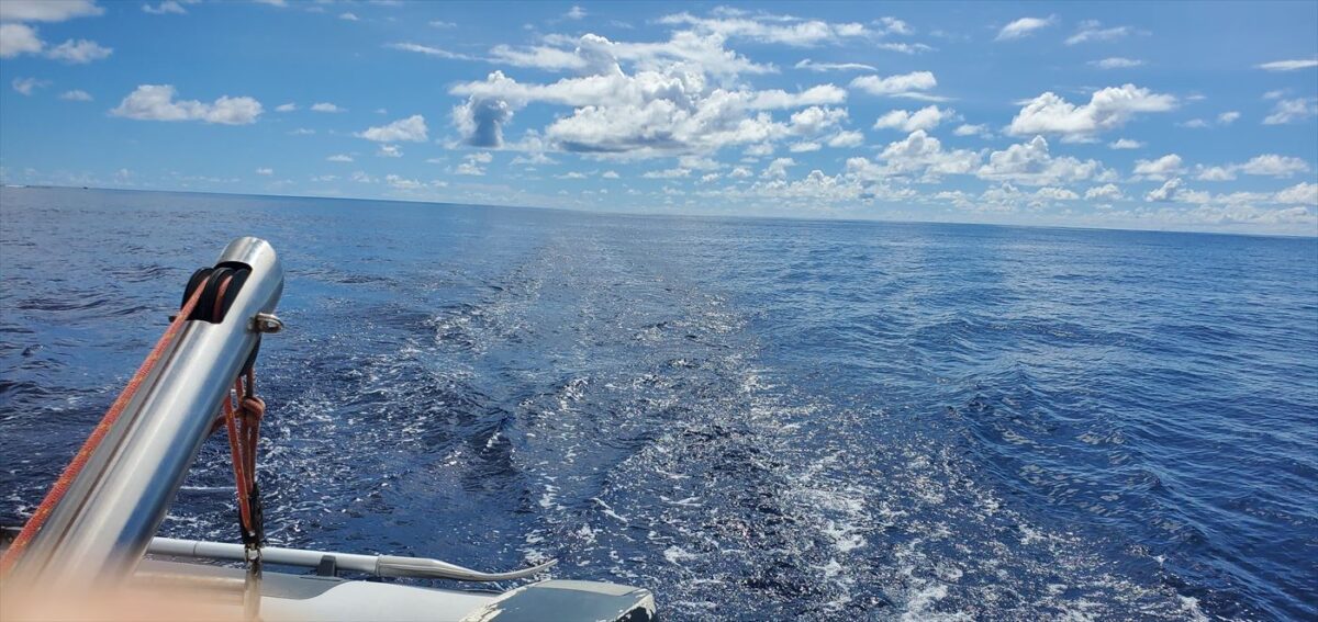 後ろは東シナ海